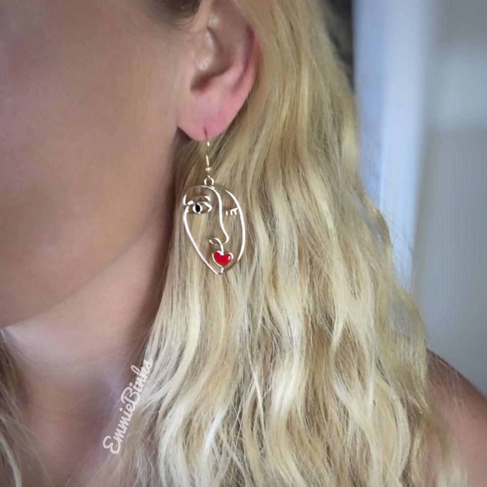 ✨3for$38 New Zara Artsy Picasso Vibe Abstract Artist Statement Drop Earrings - Picture 13 of 16